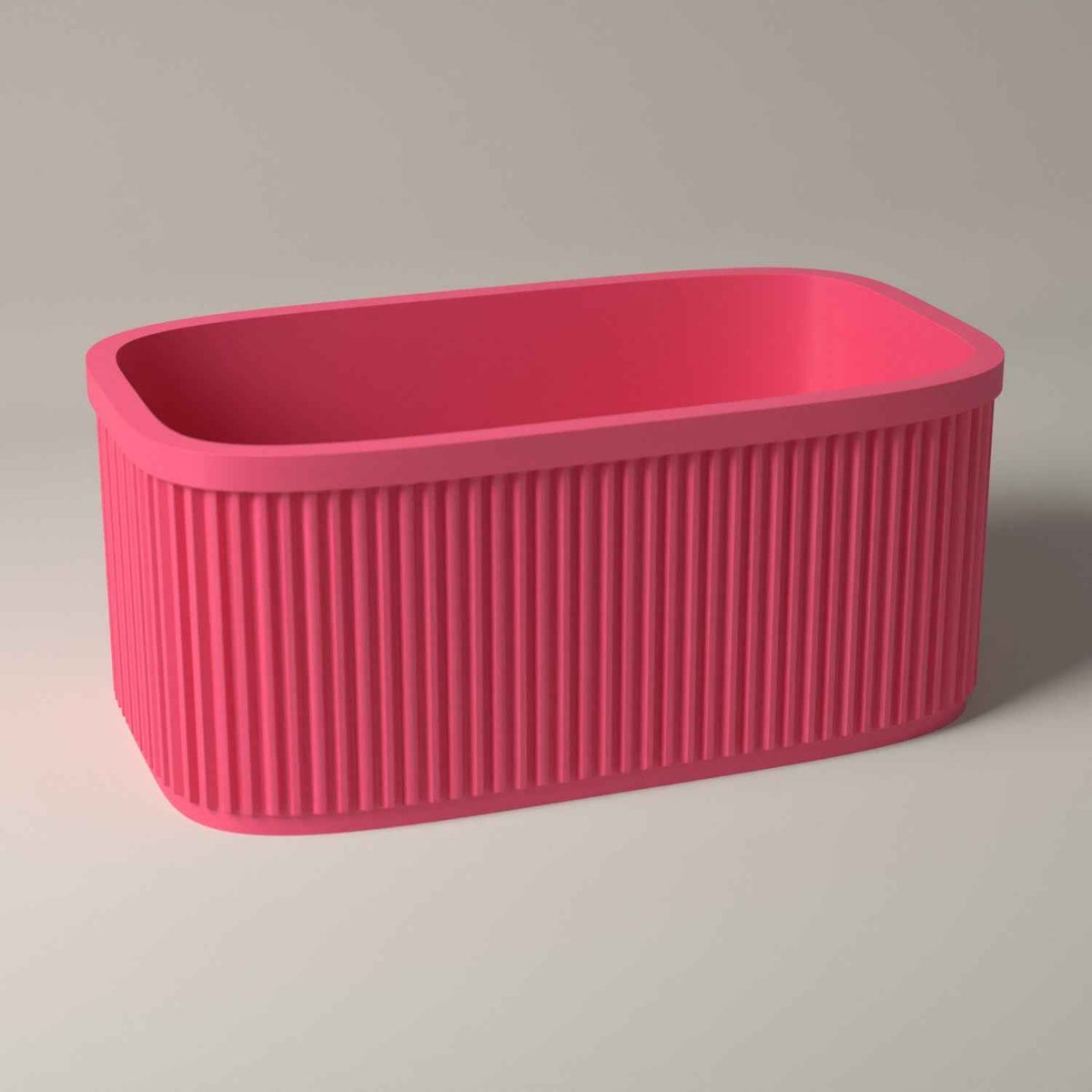 Spice Jar Caddy, Ribbed Kitchen Counter Organiser in hot pink