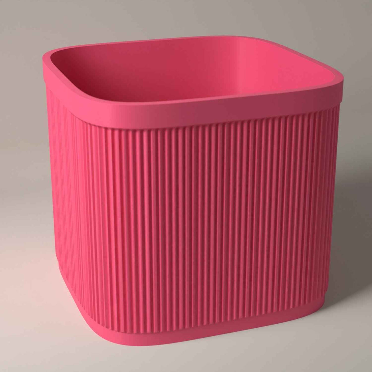7 Inch Vinyl Record Crate, Ribbed Storage for Singles in hot pink