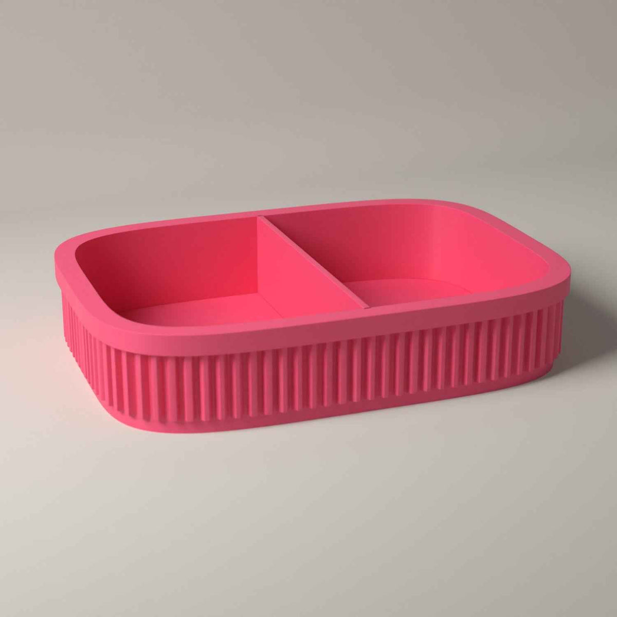 Ribbed Coin and Money Tray - Small Catch All for Keys and Loose Change in hot pink