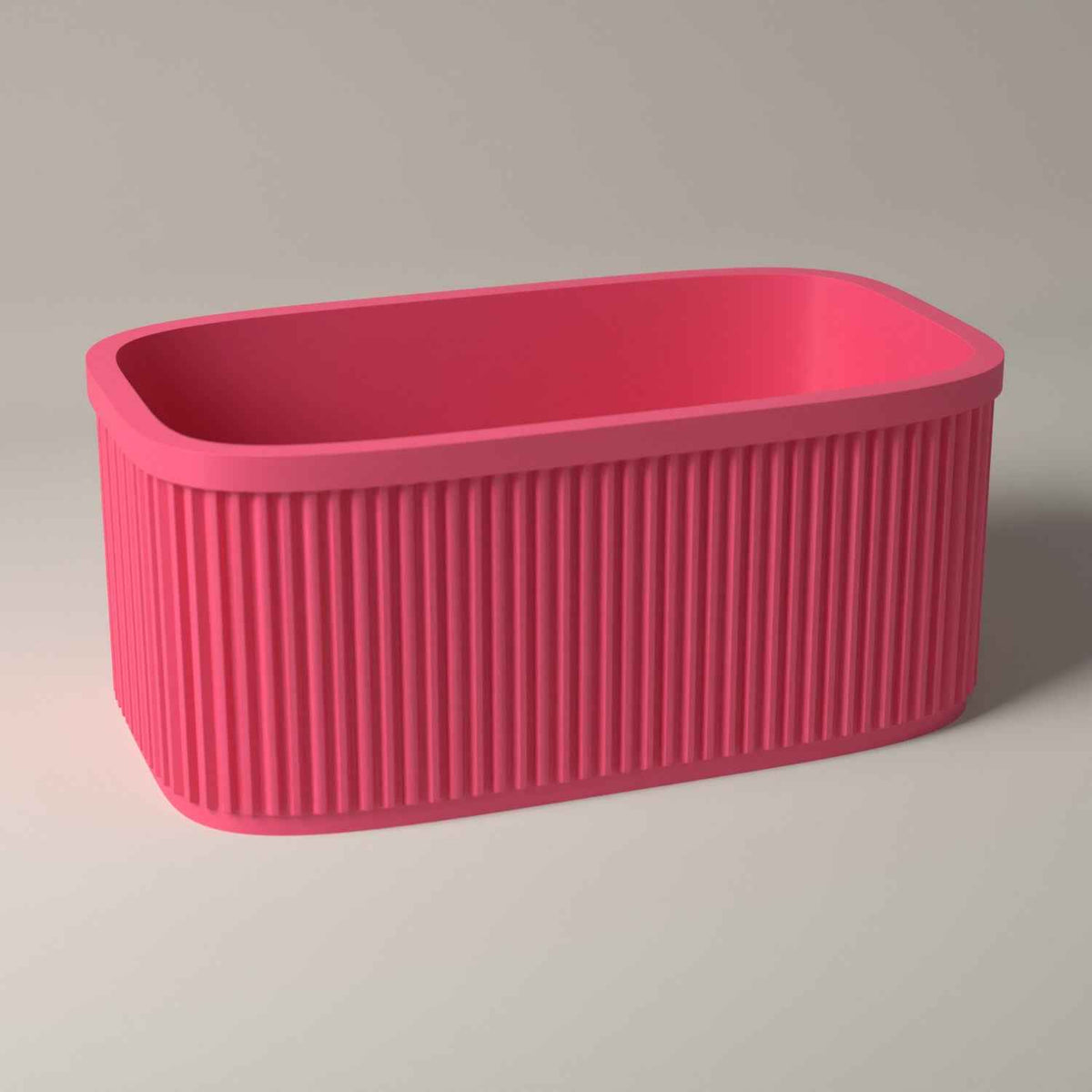 Ribbed Oval Jewellery Tray in hot pink