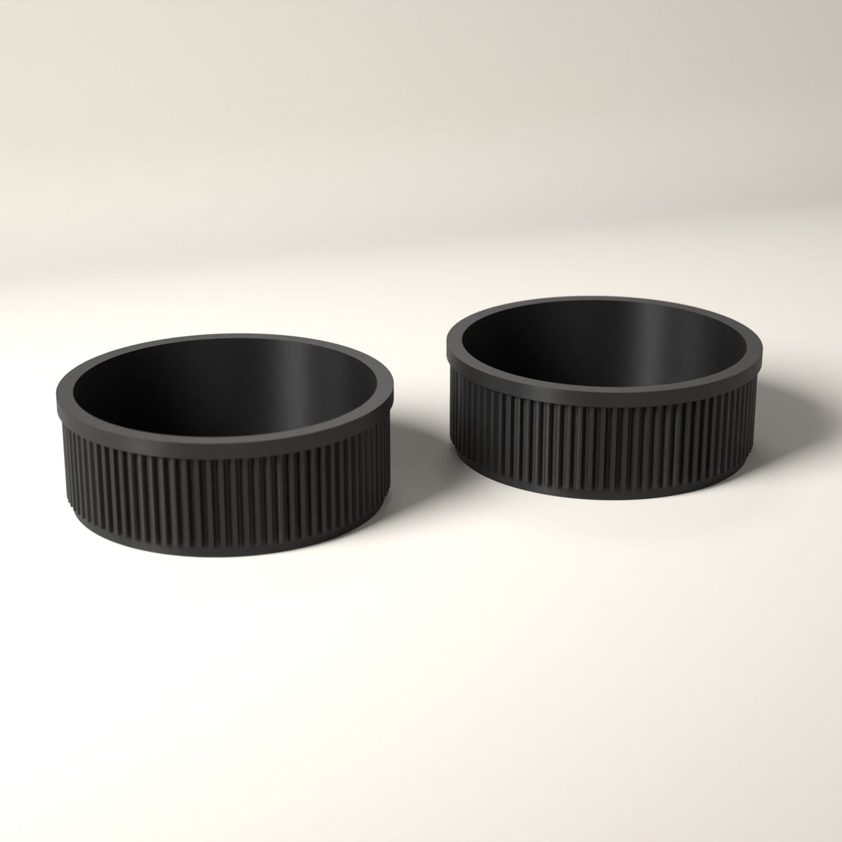Key Bowls Set of 2, Ribbed Hallway Dishes for Keys and Coins in black