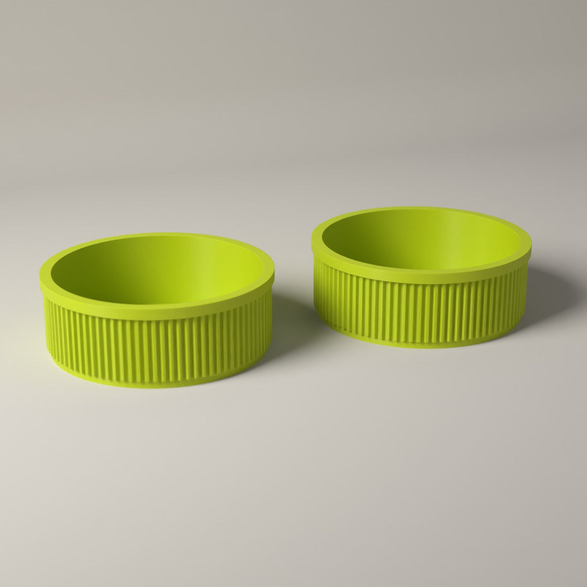 Key Bowls Set of 2, Ribbed Hallway Dishes for Keys and Coins in bright green