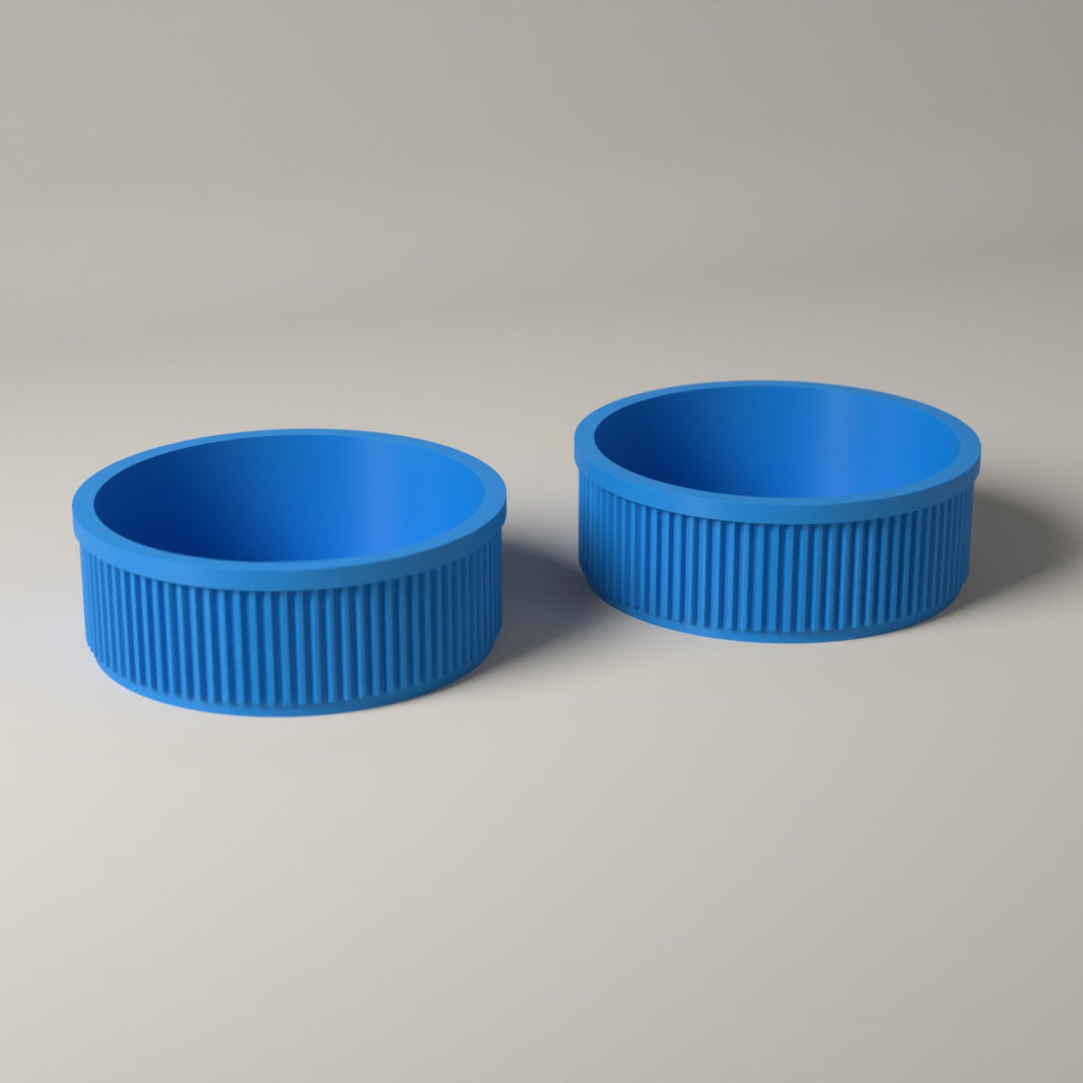 Key Bowls Set of 2, Ribbed Hallway Dishes for Keys and Coins in cyan