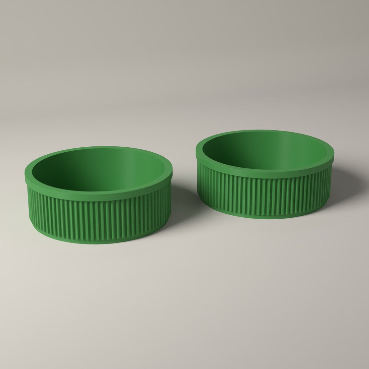 Key Bowls Set of 2, Ribbed Hallway Dishes for Keys and Coins in mistletoe green