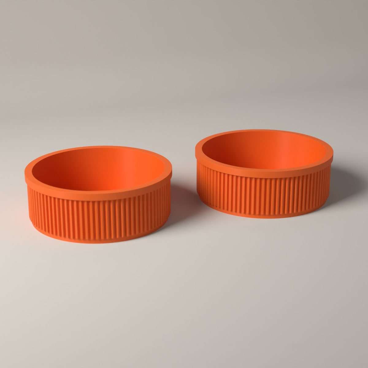 Key Bowls Set of 2, Ribbed Hallway Dishes for Keys and Coins in orange