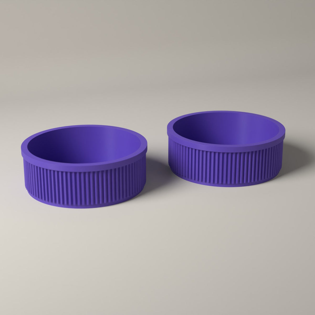 Key Bowls Set of 2, Ribbed Hallway Dishes for Keys and Coins in purple