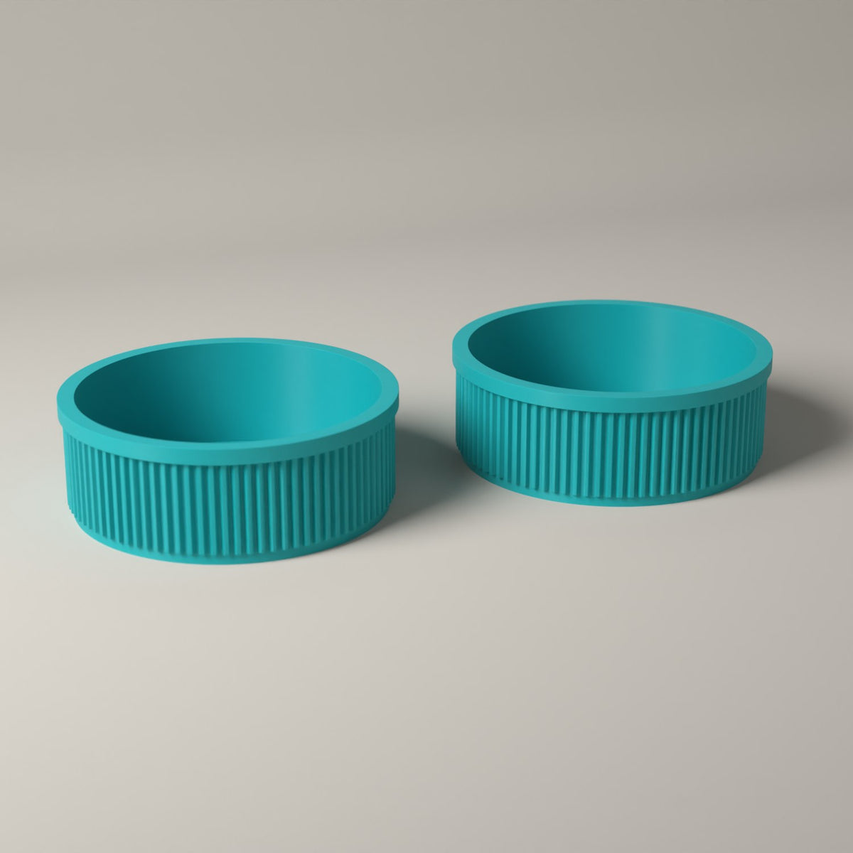 Key Bowls Set of 2, Ribbed Hallway Dishes for Keys and Coins in turquoise