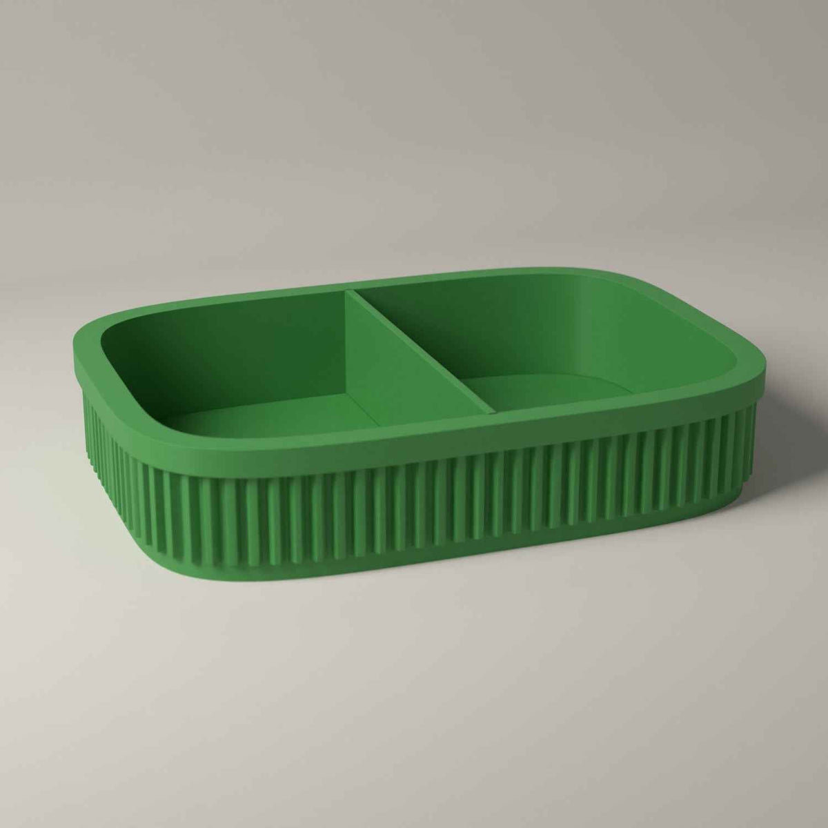 Ribbed Coin and Money Tray - Small Catch All for Keys and Loose Change in mistletoe green