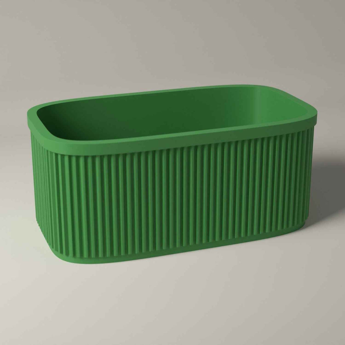 Ribbed Oval Jewellery Tray in mistletoe green