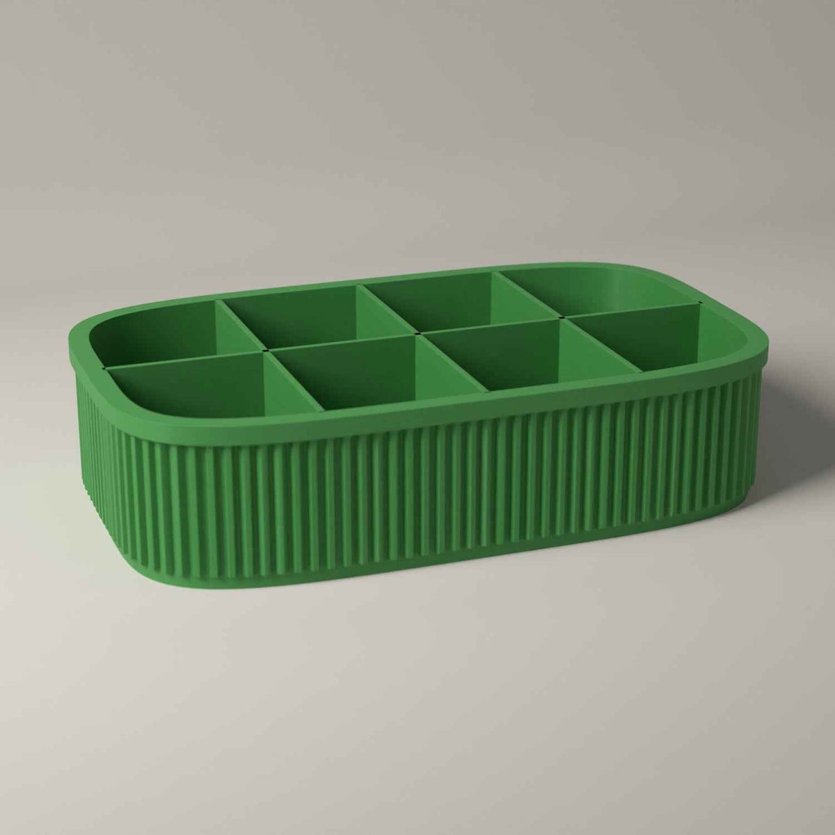 Ribbed Coffee Pod Organiser for Countertop Capsule Storage in mistletoe green
