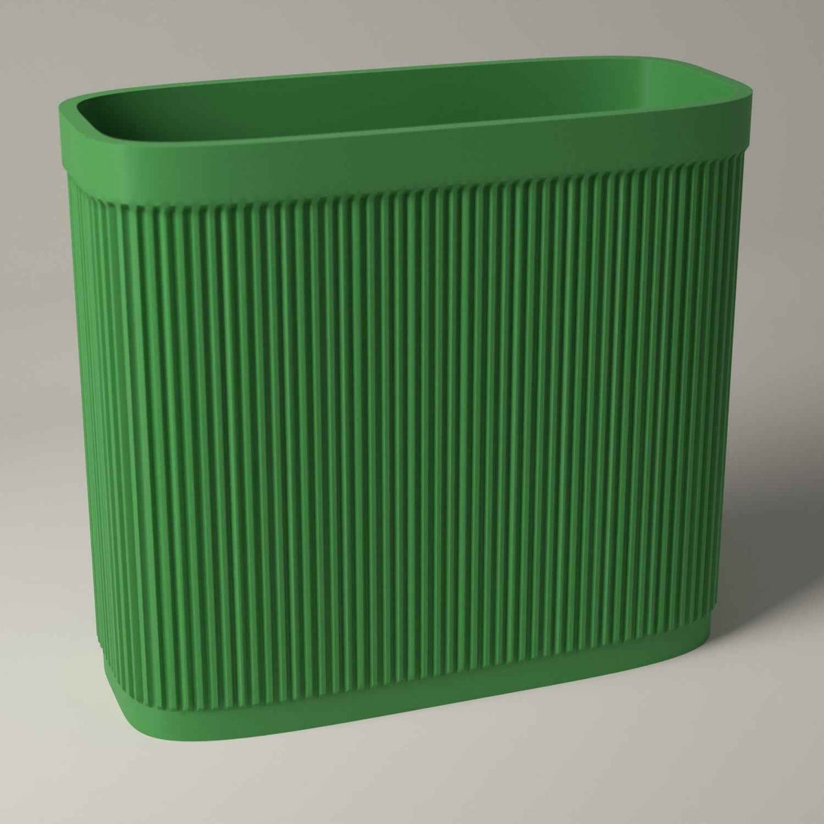 Ribbed Magazine Rack for Upright Magazine and Book Storage in mistletoe green