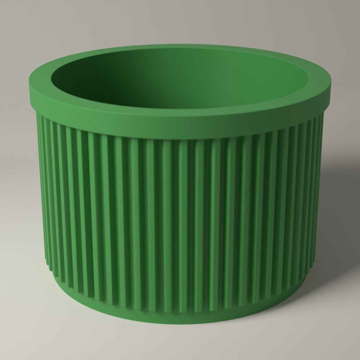 Ribbed Lip Balm Holder Pot for Dressing Table and Desk Storage in mistletoe green