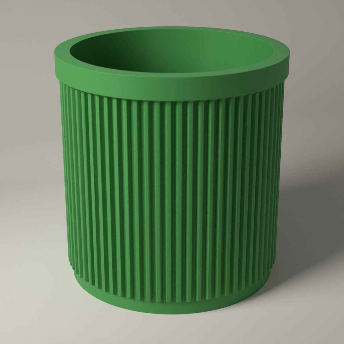 Pencil Pot, Ribbed Desktop Holder for Pens, Pencils and Markers in mistletoe green