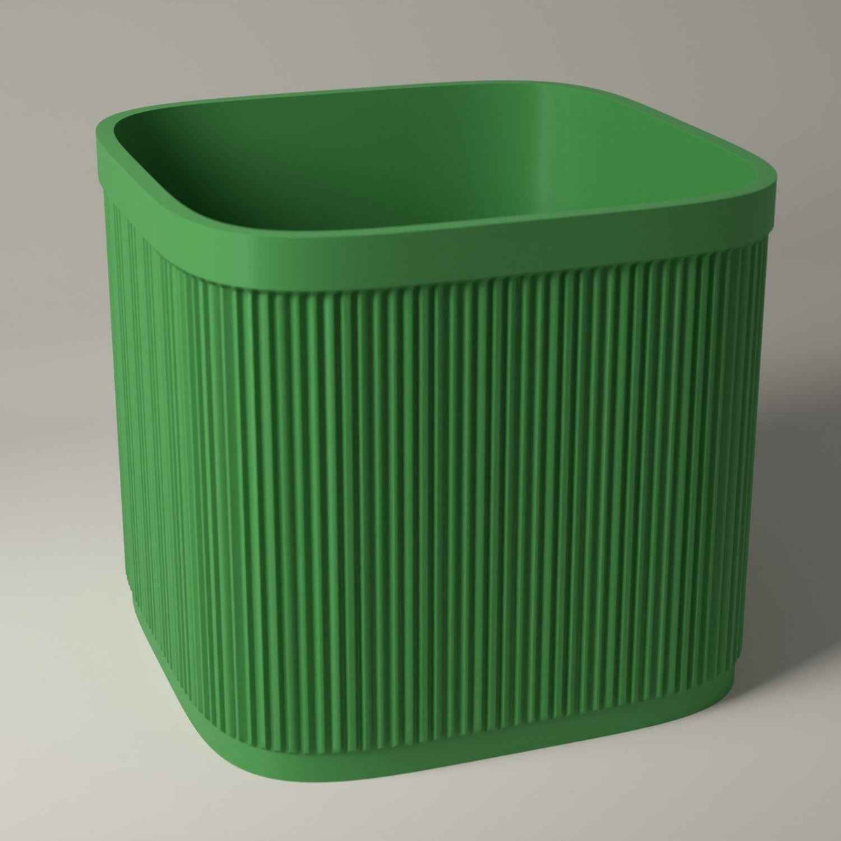 7 Inch Vinyl Record Crate, Ribbed Storage for Singles in mistletoe green