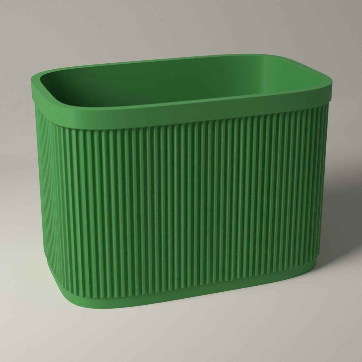 Ribbed 7 Inch Record Holder for Vinyl Singles - Open Record Storage in mistletoe green