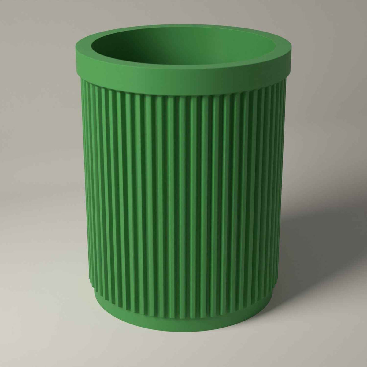 Ribbed Makeup Brush Holder - Upright Storage for Your Dressing Table in mistletoe green