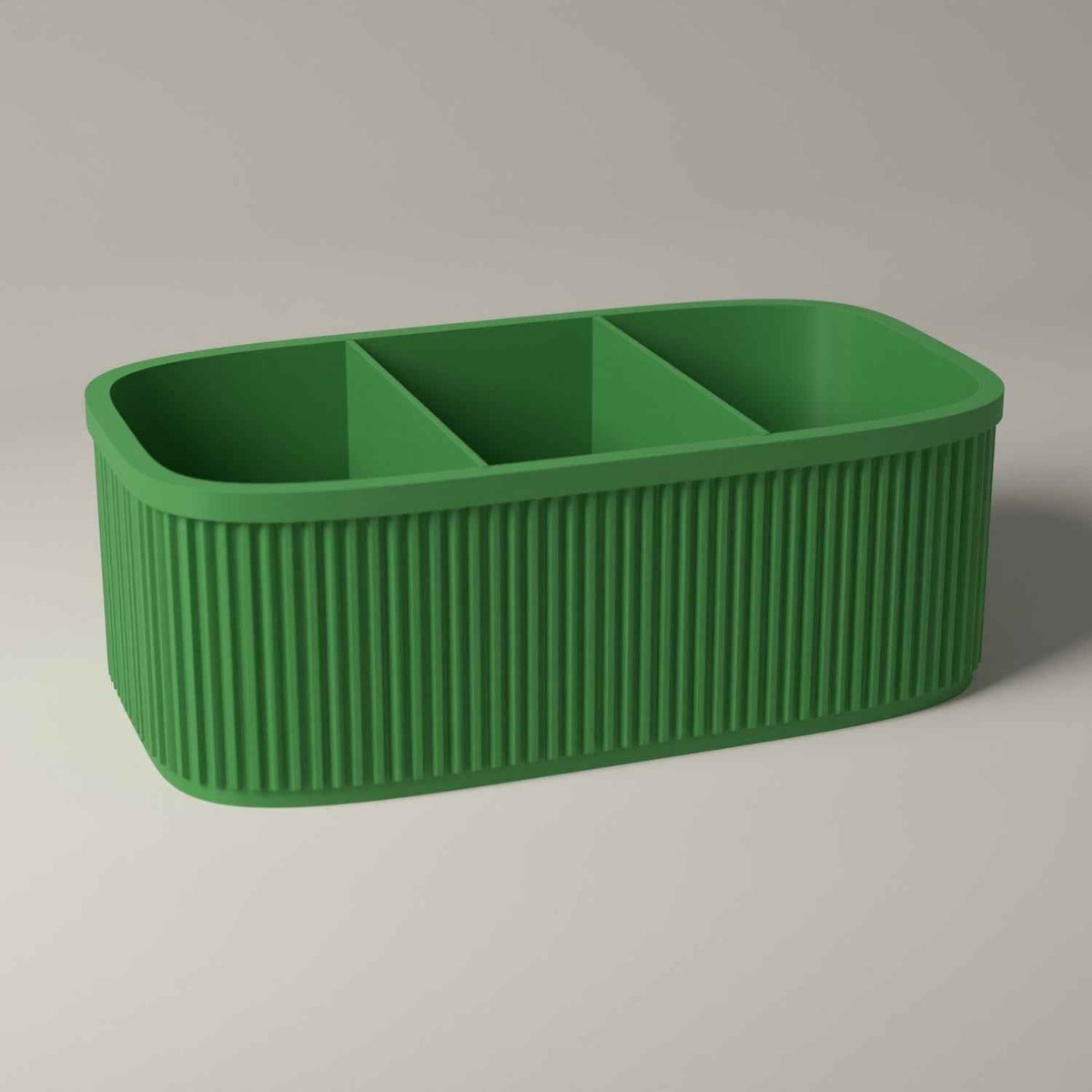 Ribbed Teacher Desk Caddy - Classroom Stationery Storage Organiser in mistletoe green