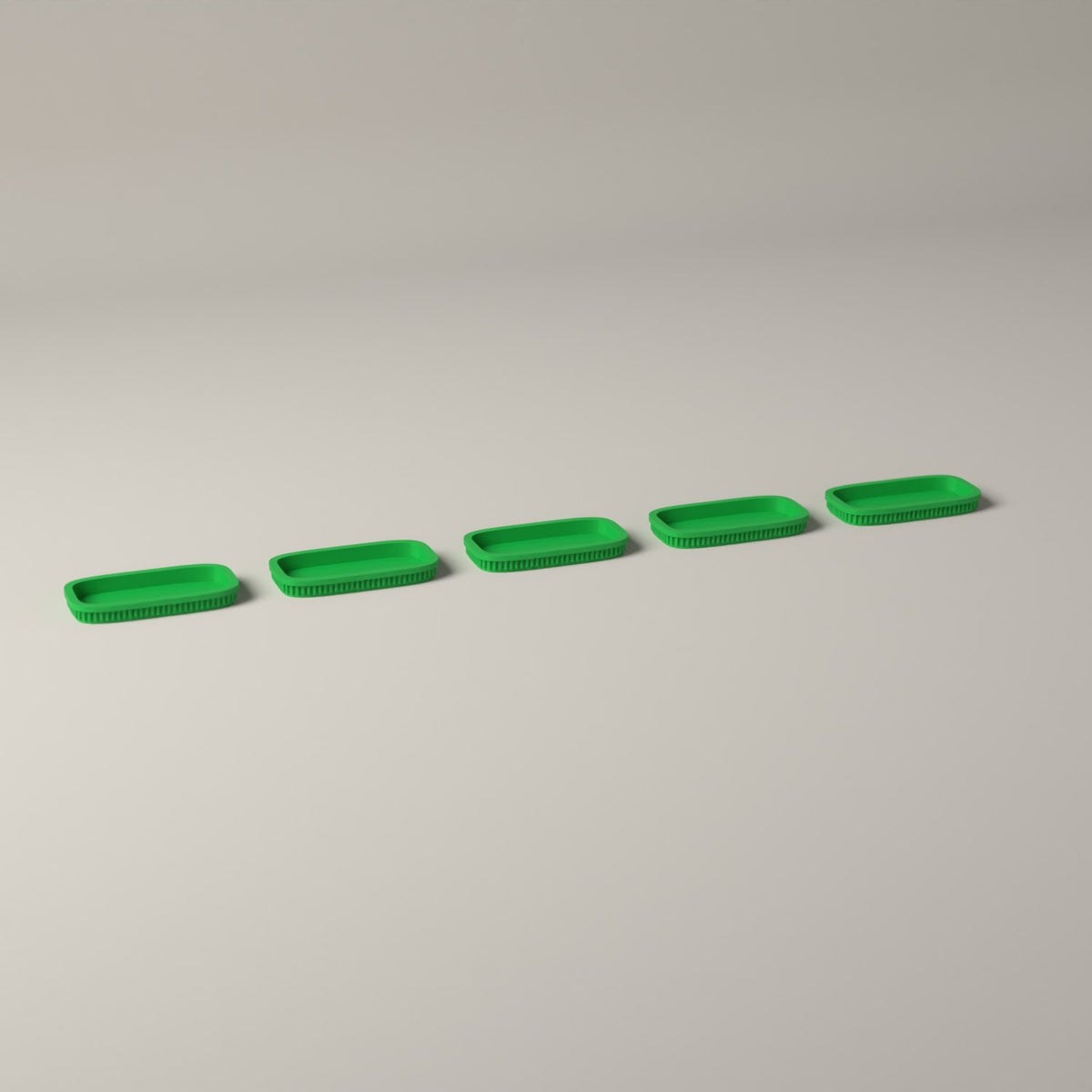 Ribbed Miniature Movement Trays for Tabletop Wargaming, Set of 5 in forest green
