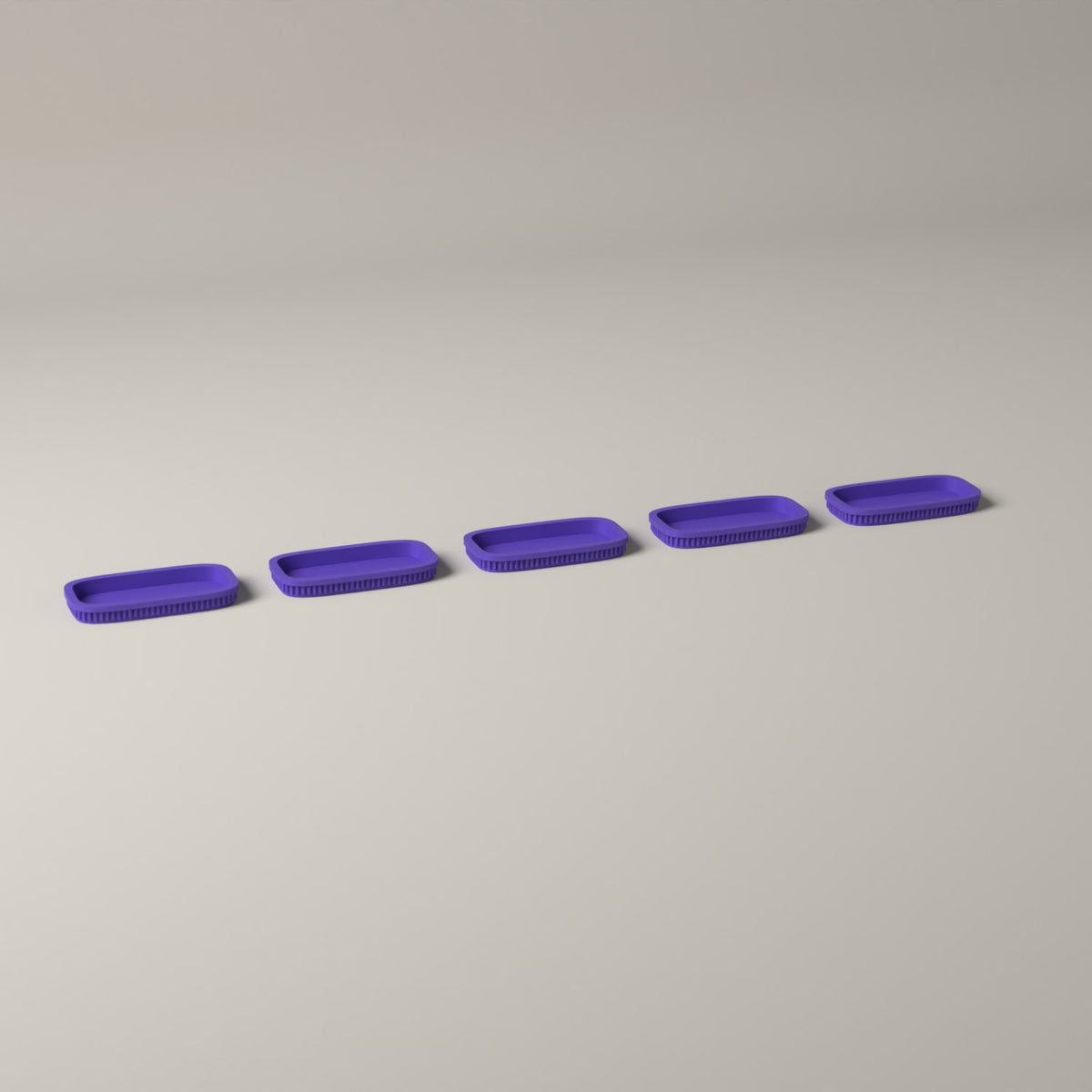 Ribbed Miniature Movement Trays for Tabletop Wargaming, Set of 5 in purple
