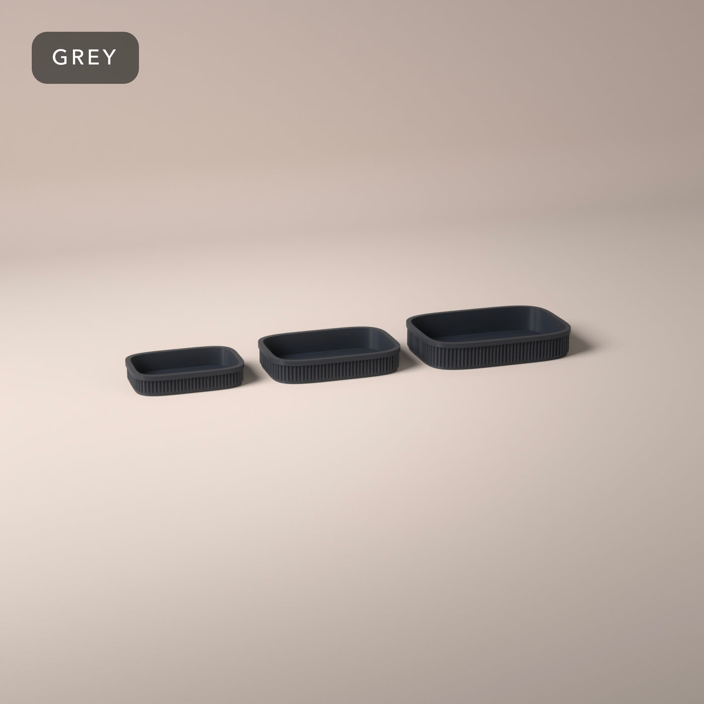Nesting Bathroom Trays Set of 3 in Grey
