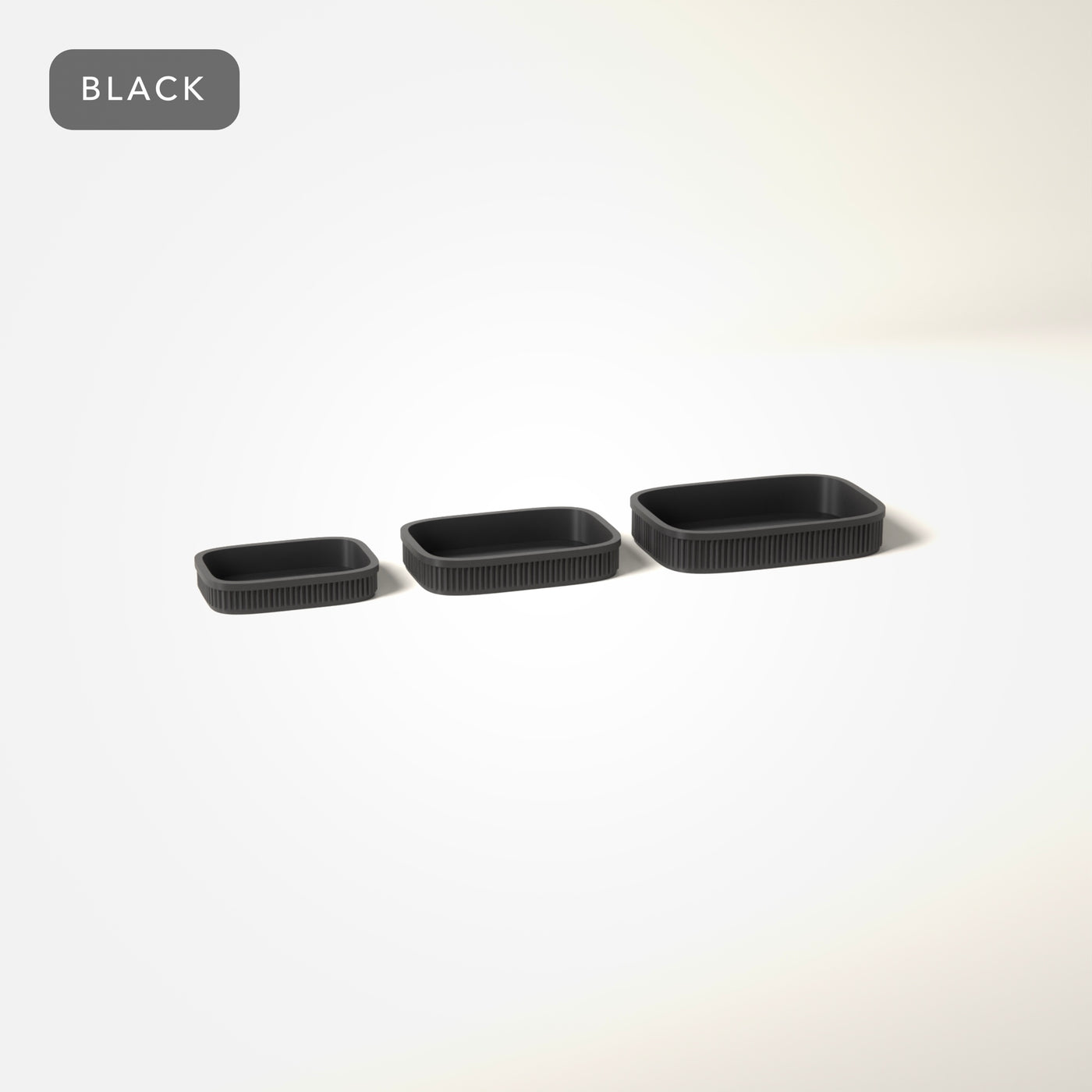 Nesting Bathroom Trays Set of 3 in Black