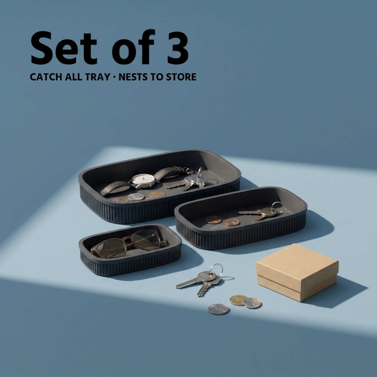 Nesting Catch All Trays Set of 3 in Nesting Catch All Trays Set of 3, lifestyle photo