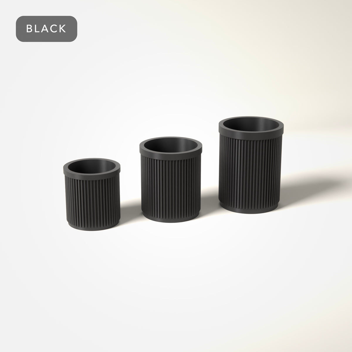 Nesting Pen Pots 3 Heights in Black