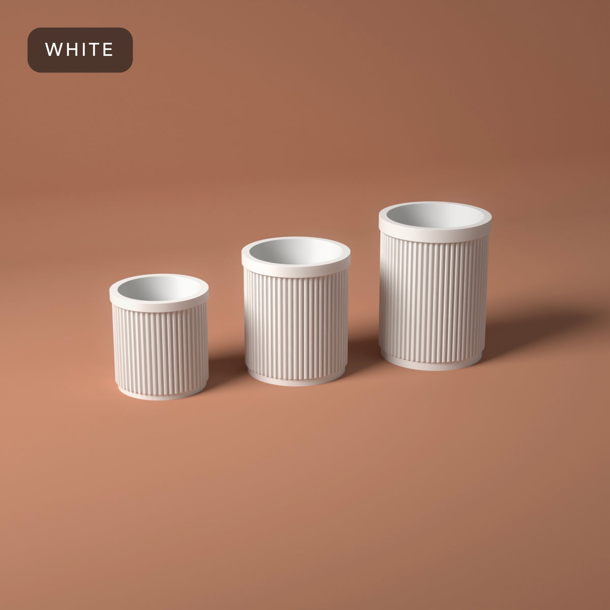 Nesting Pen Pots 3 Heights in White