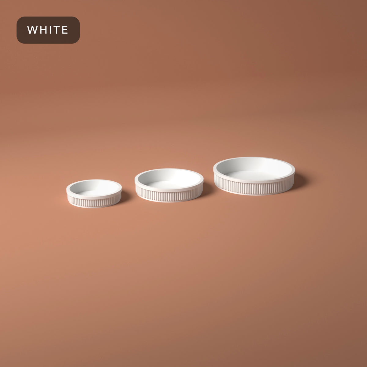 Nesting Round Trays Set of 3 in White