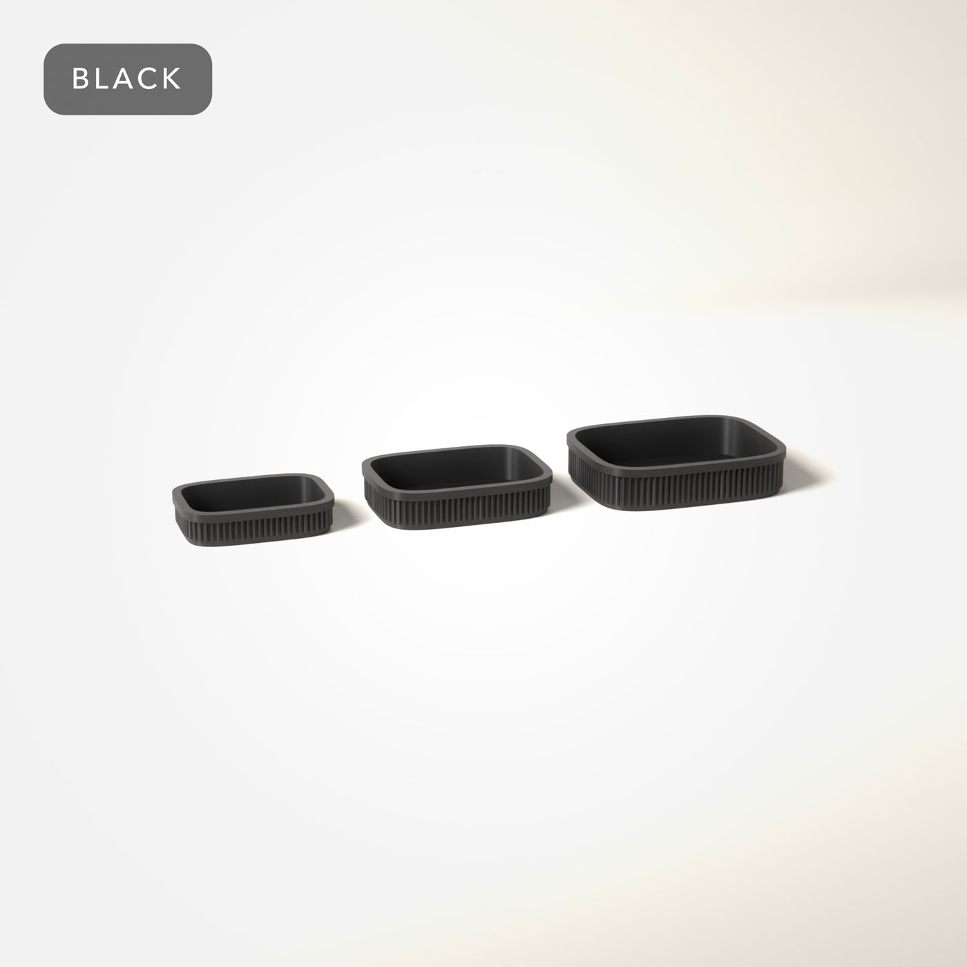 Nesting Trinket Trays Set of 3 in Black
