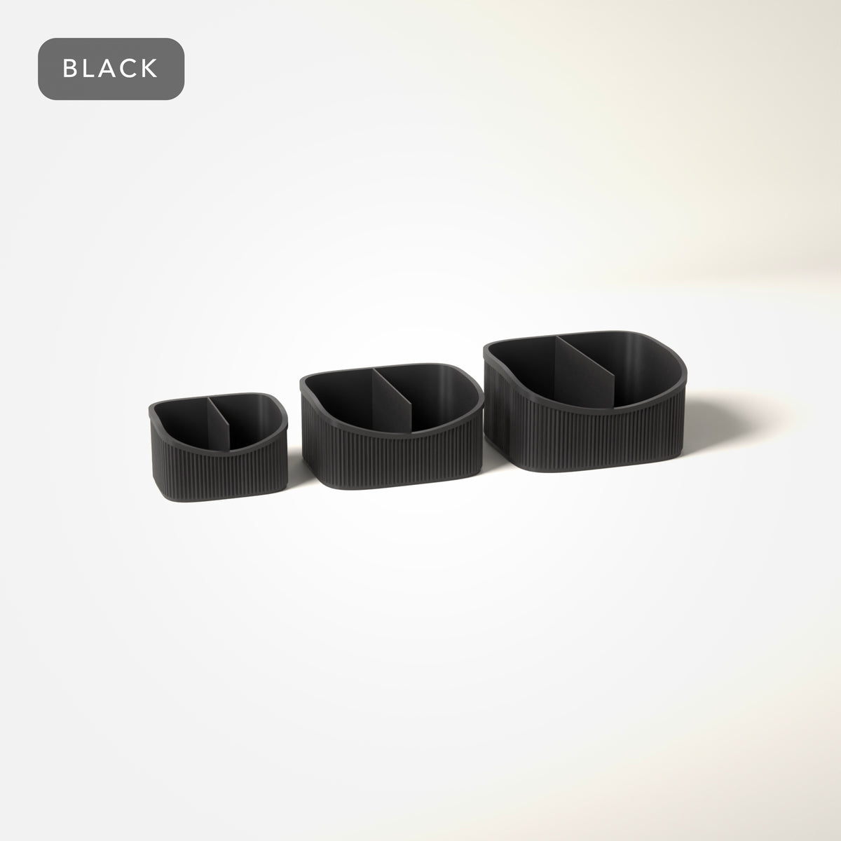 Nesting Vanity Caddies Set of 3 in Black