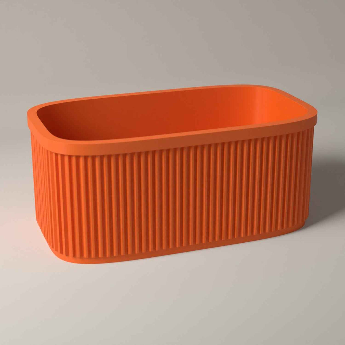 Ribbed Oval Jewellery Tray in orange