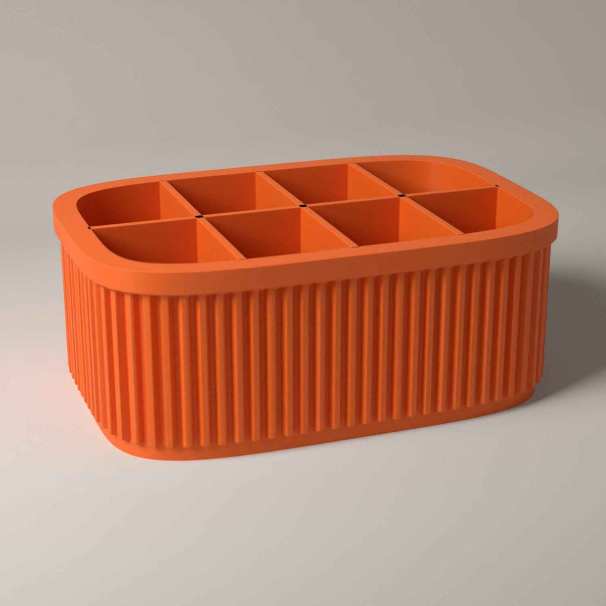 Lipstick Holder, Ribbed Makeup Organiser for a Dressing Table in orange