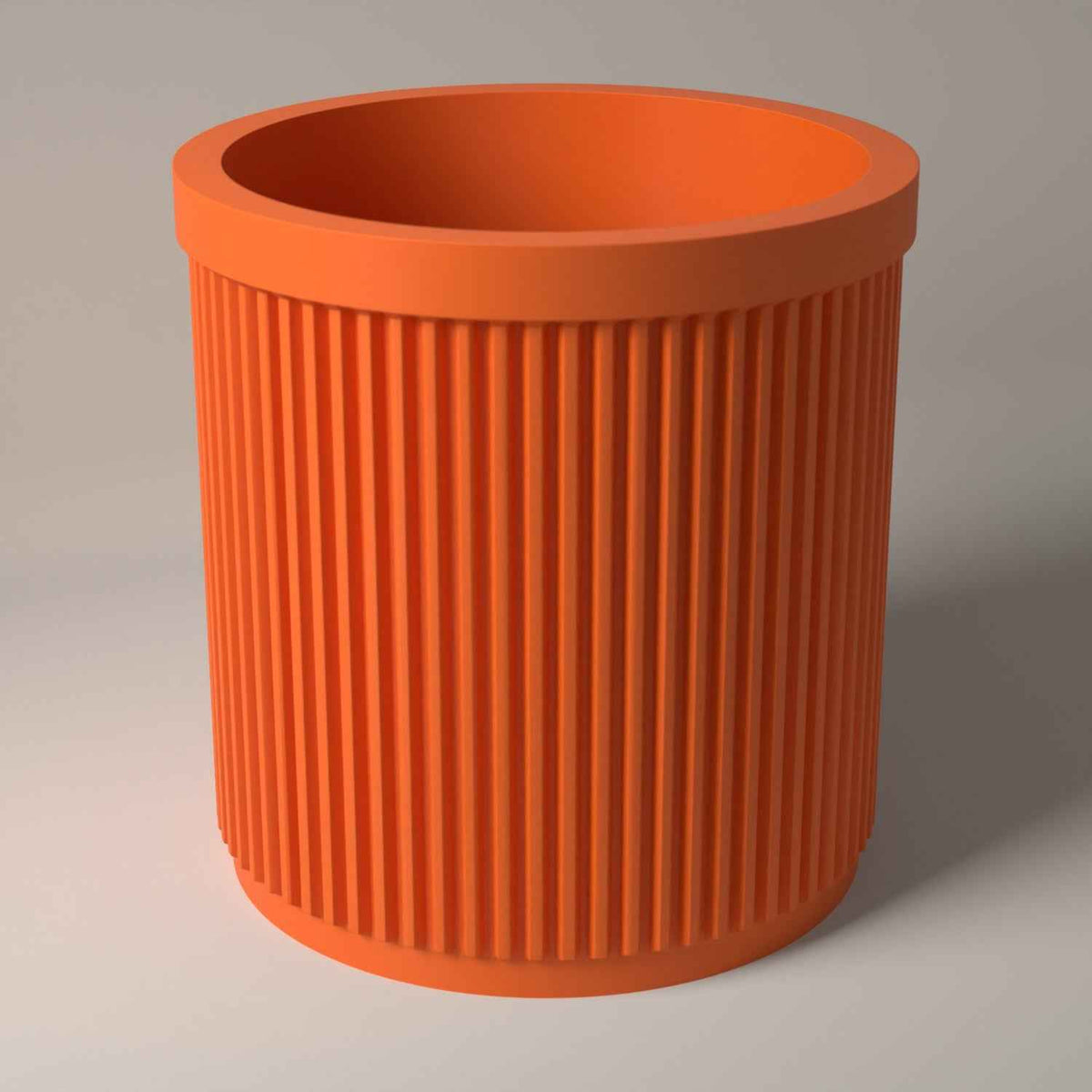 Pencil Pot, Ribbed Desktop Holder for Pens, Pencils and Markers in orange