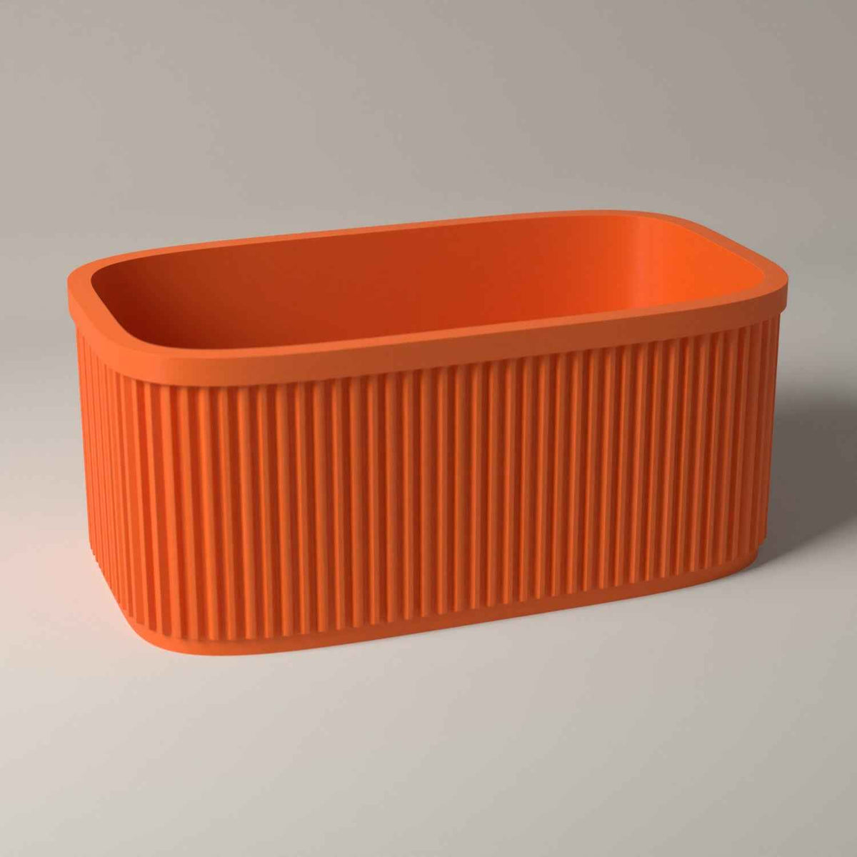 Spice Jar Caddy, Ribbed Kitchen Counter Organiser in orange