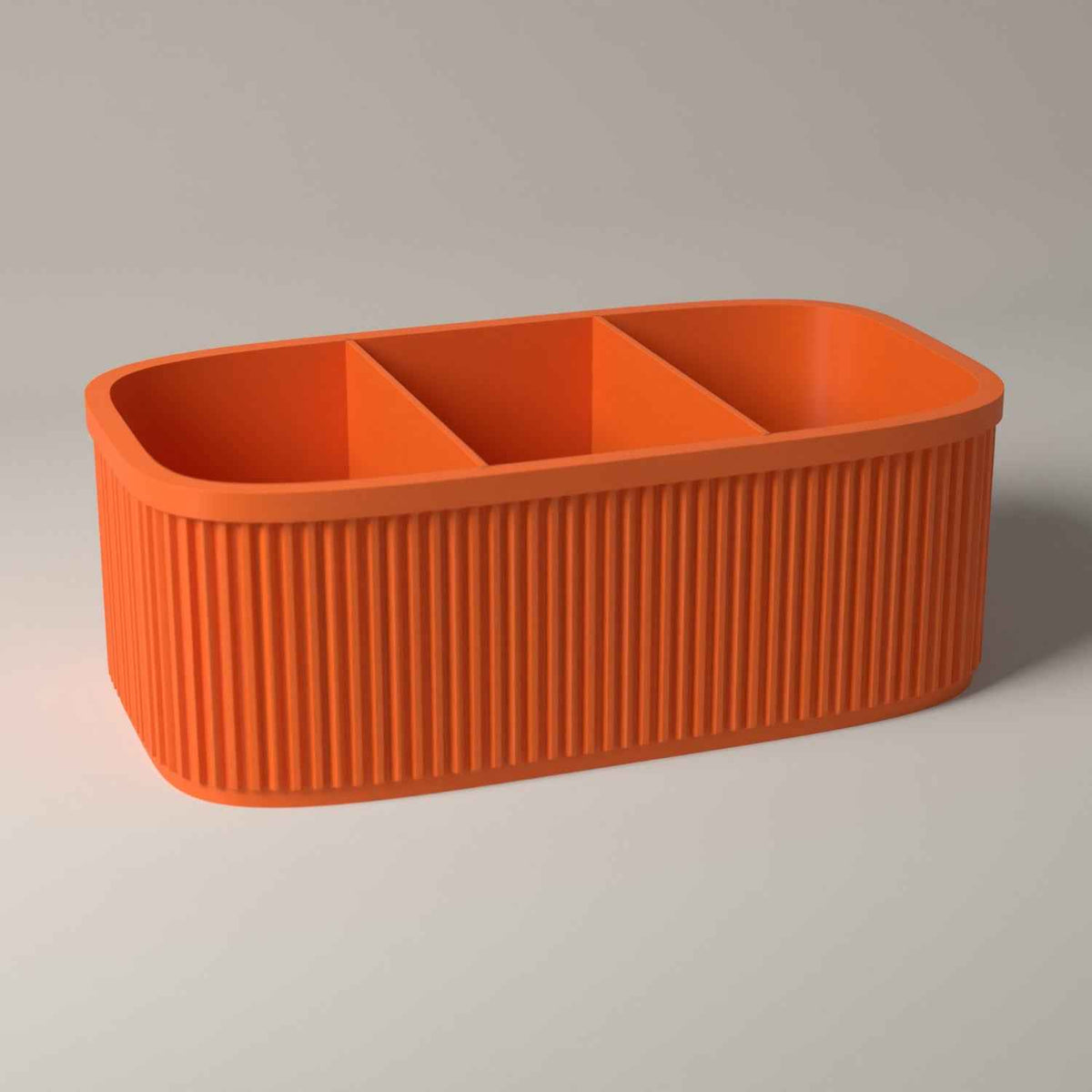 Ribbed Teacher Desk Caddy - Classroom Stationery Storage Organiser in orange