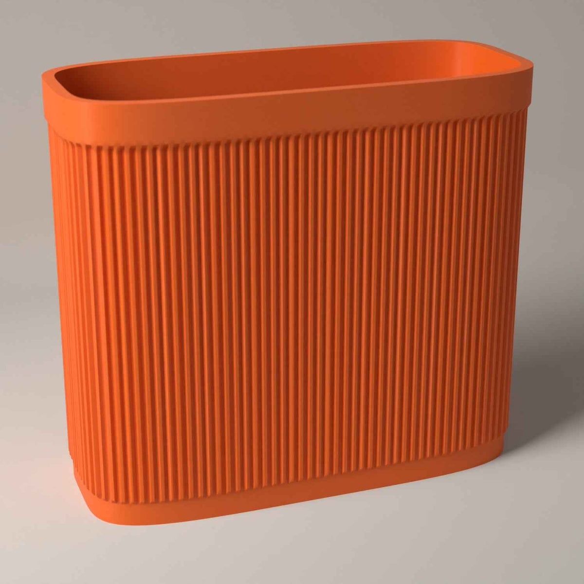 Ribbed Magazine Rack for Upright Magazine and Book Storage in orange