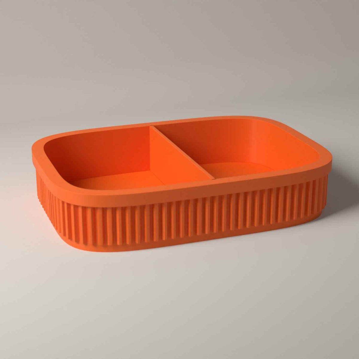 Ribbed Coin and Money Tray - Small Catch All for Keys and Loose Change in orange