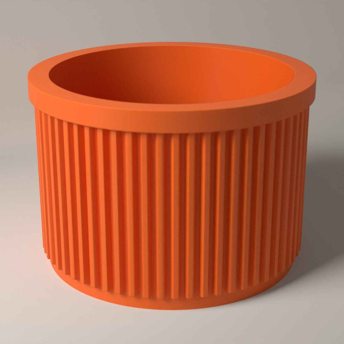 Ribbed Lip Balm Holder Pot for Dressing Table and Desk Storage in orange