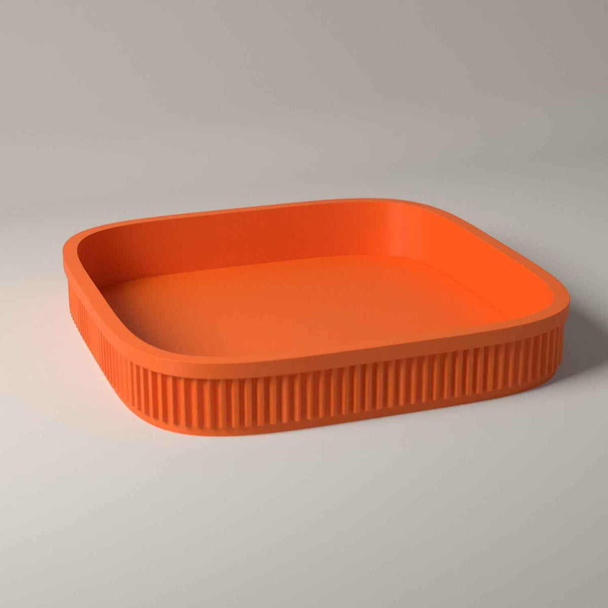 Dice Rolling Tray, Ribbed Tabletop Organiser for Board Games and RPGs in orange