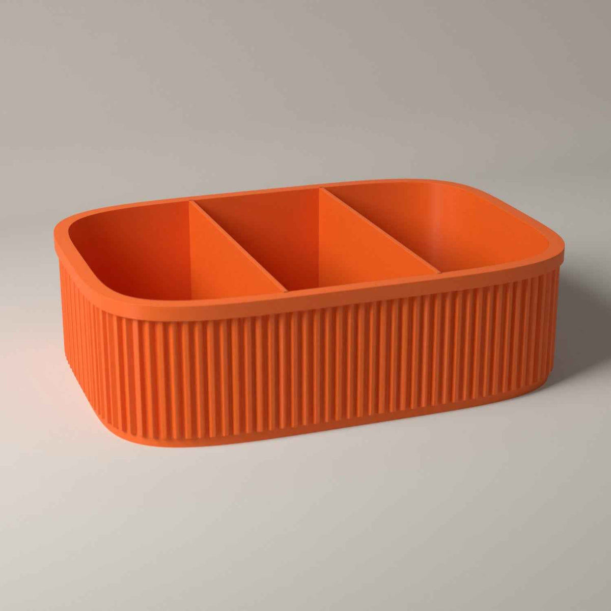 Divided Snack Box, Ribbed Organiser for Individually Wrapped Treats in orange