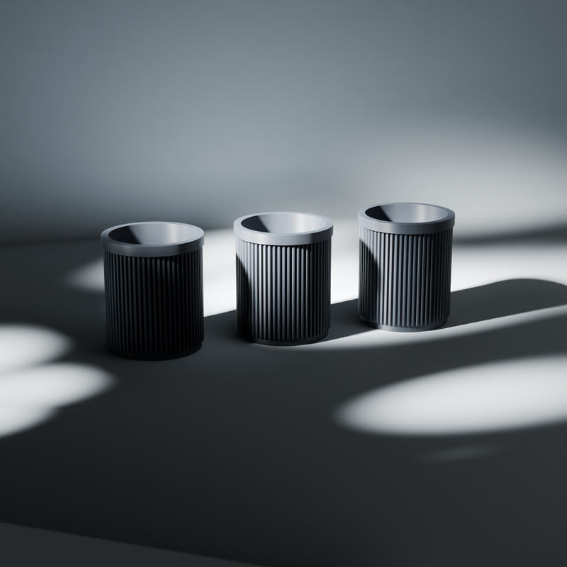 Pen Pot 3-Pack Grey White Black, studio