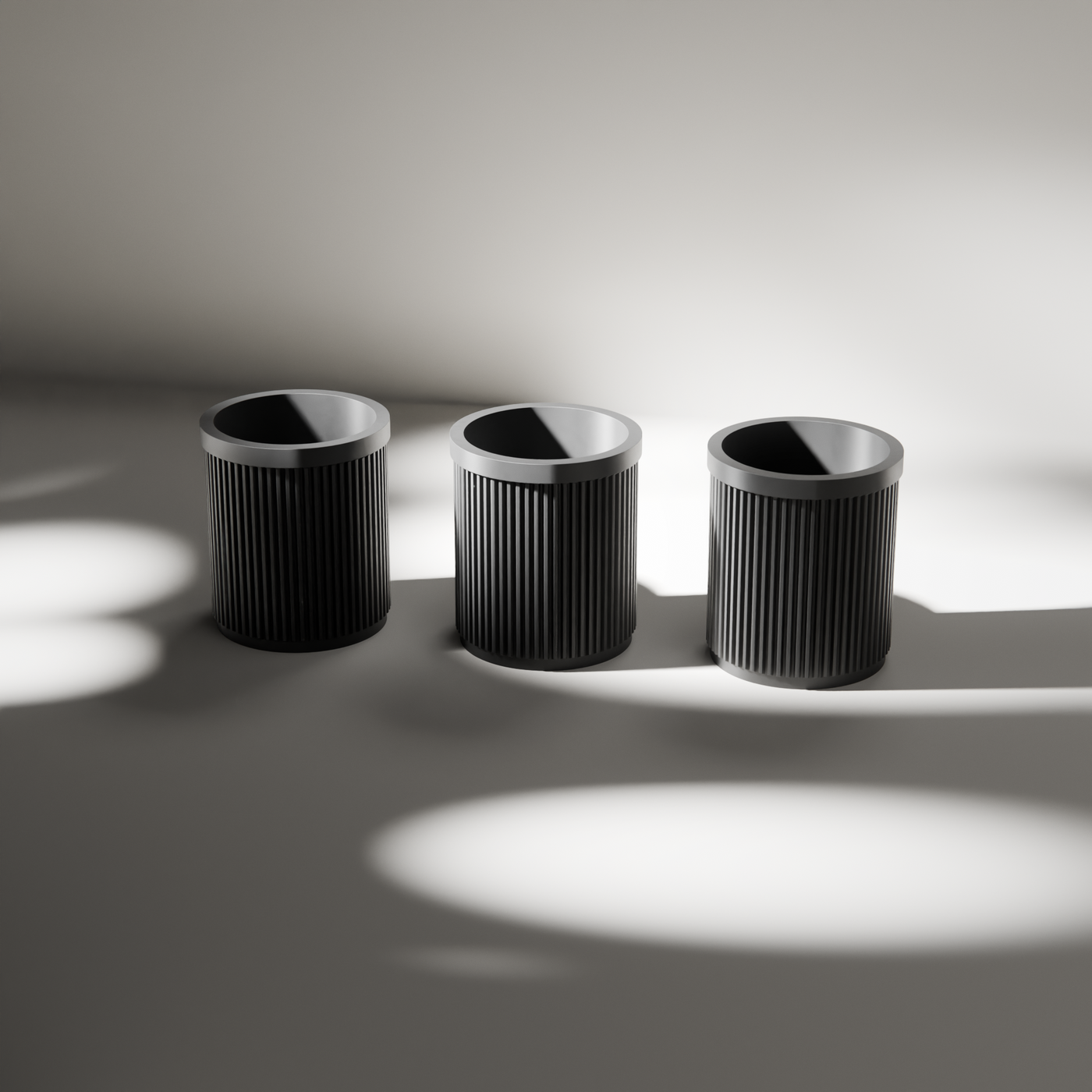 Pen Pot 3-Pack Grey White Black in Pen Pot 3-Pack Grey White Black, studio