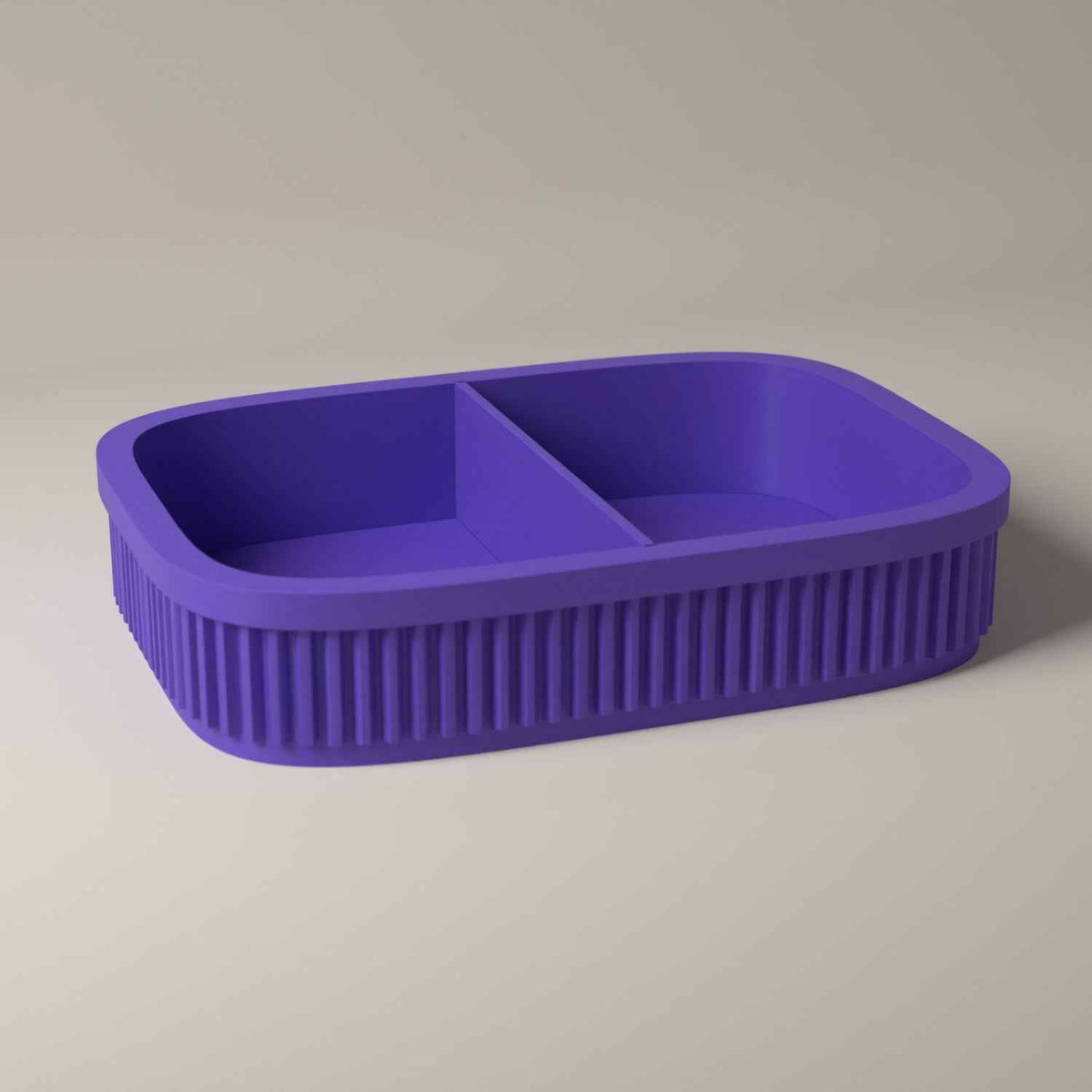 Ribbed Coin and Money Tray - Small Catch All for Keys and Loose Change in purple