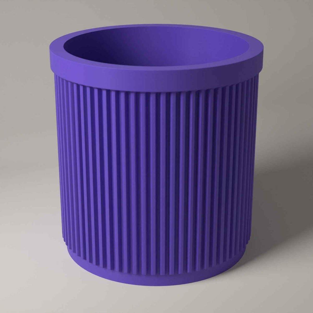 Pencil Pot, Ribbed Desktop Holder for Pens, Pencils and Markers in purple
