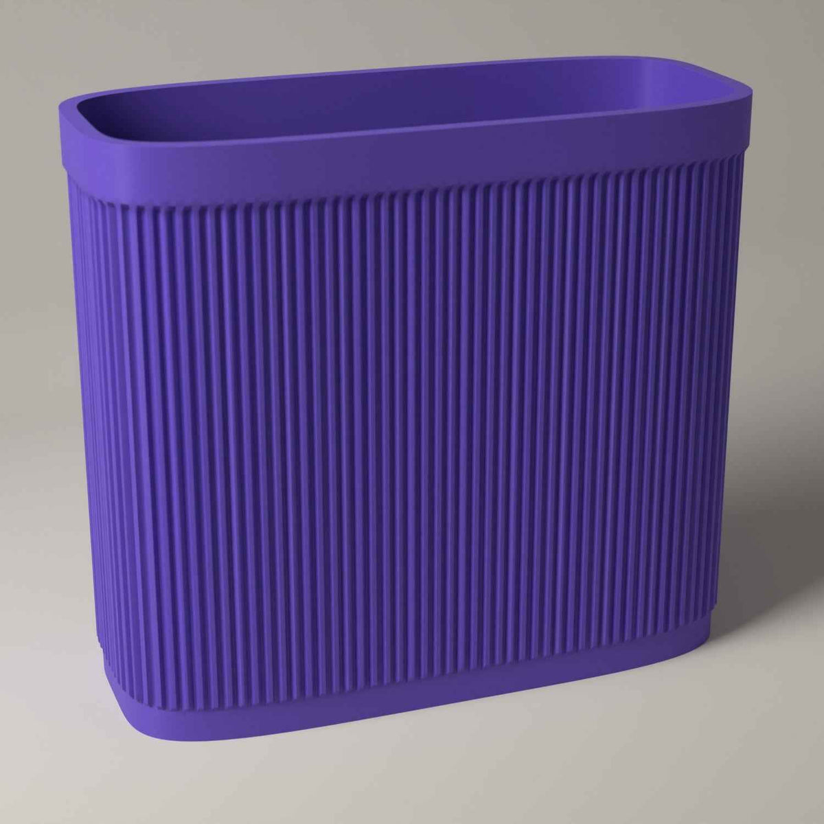 Ribbed Magazine Rack for Upright Magazine and Book Storage in purple