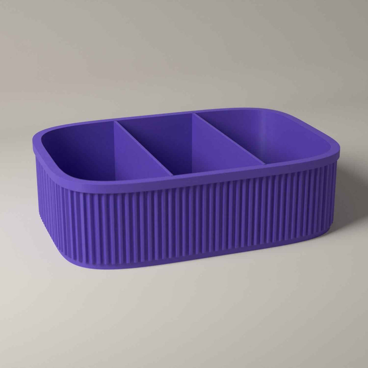 Divided Snack Box, Ribbed Organiser for Individually Wrapped Treats in purple