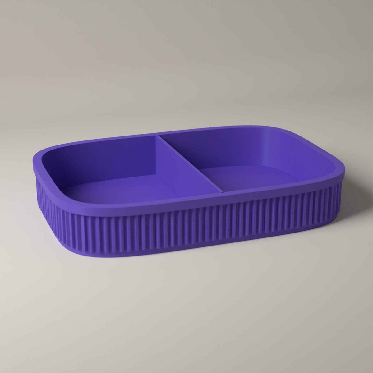 Ribbed Valet Tray for Keys, Wallet and Watch - Bedside Catch All in purple