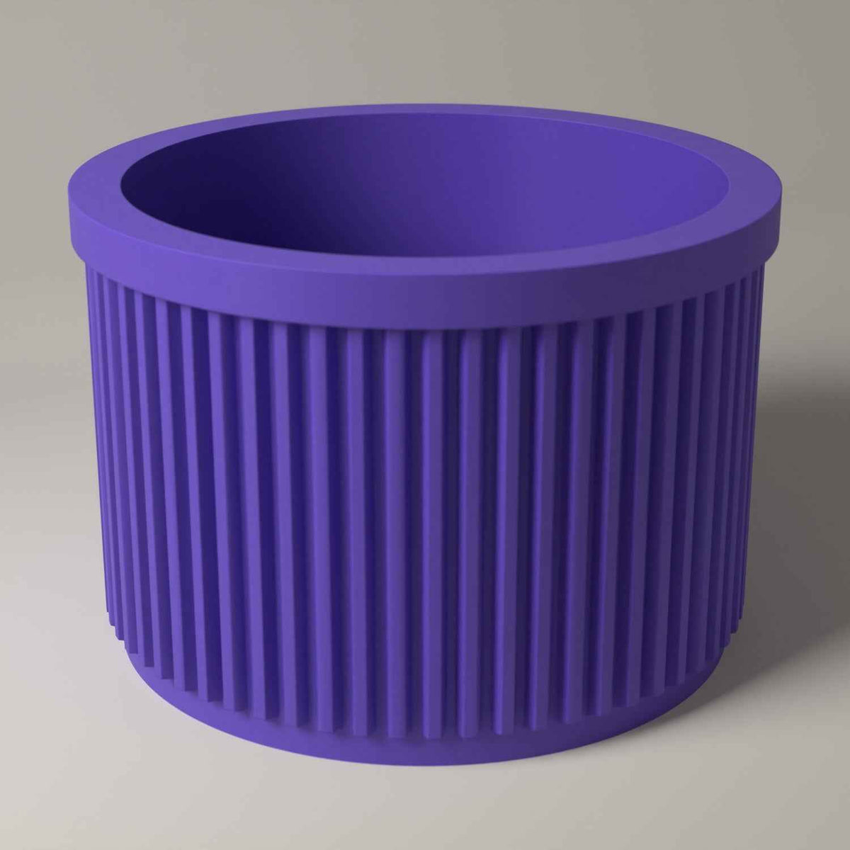 Ribbed Lip Balm Holder Pot for Dressing Table and Desk Storage in purple
