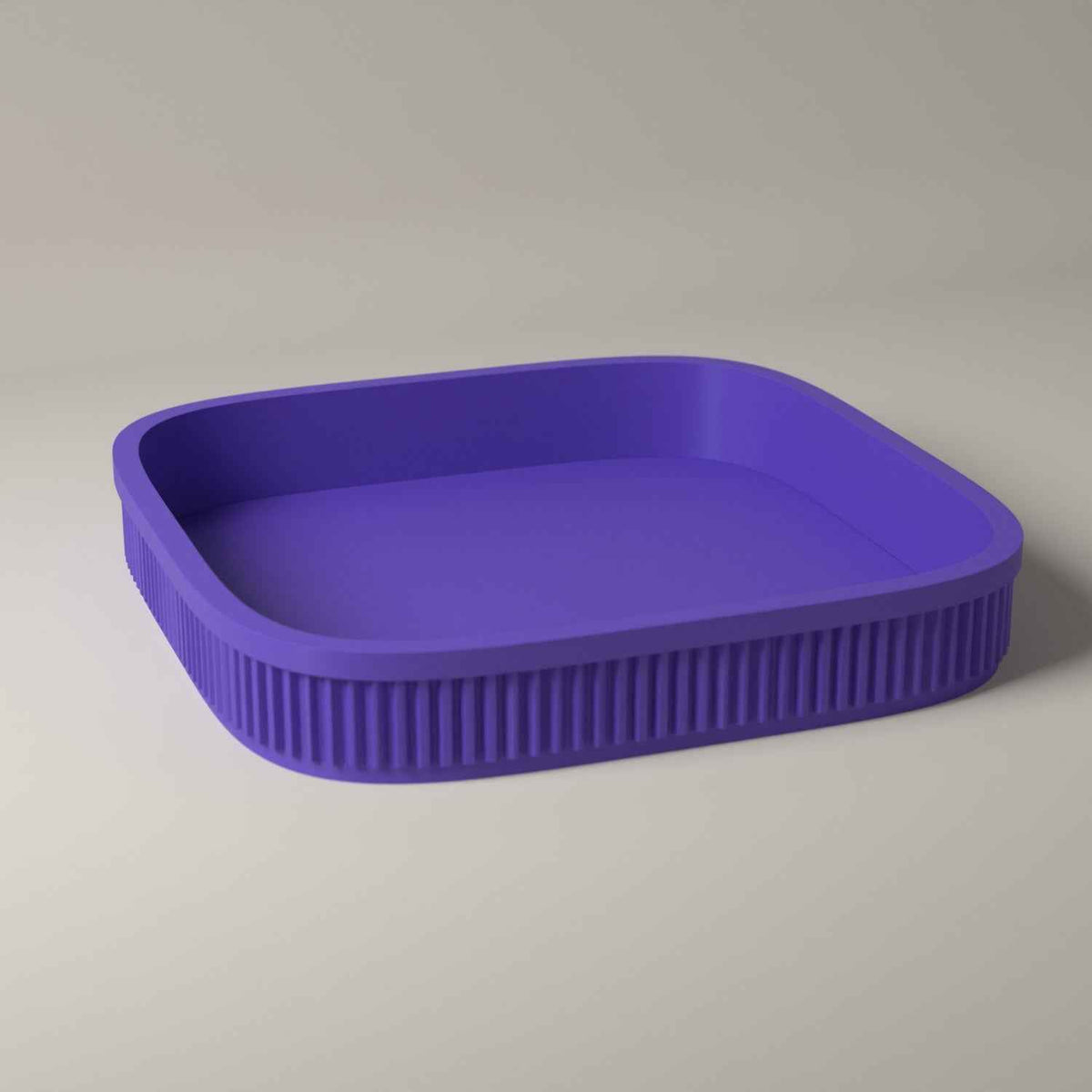 Dice Rolling Tray, Ribbed Tabletop Organiser for Board Games and RPGs in purple